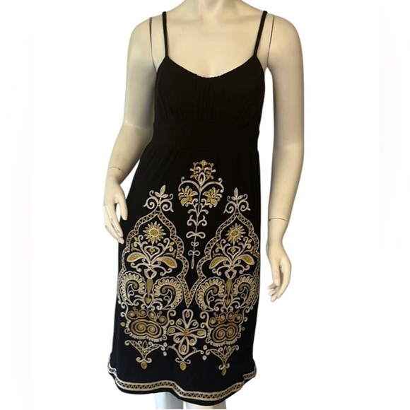 B1- black patterned dress size S - INC -  small - Picture 1 of 6